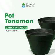 Infarm Pot Tanaman Bunga Plastik Hitam 20 cm