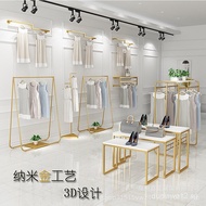 Clothing Rack Clothing Store Display Rack Floor Standing Combination gold Women's Clothing Store She