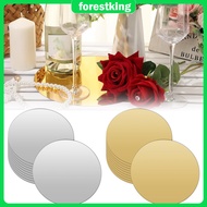 10Pcs Round Mirror Plate 7.87 Inch Acrylic Circle Mirror Tray Circle Mirror Candle Plate  SHOPSBC387