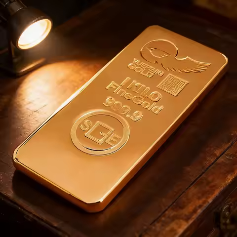 1 Kilo Gold Bar Replica Swiss Style Pure Copper Gold Plated Collection Display Prop for Display And 