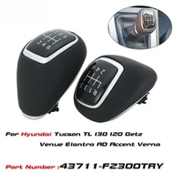 Leather 6-speed Gear Shift Knob For Hyundai Tucson TL I30 I20 Getz Venue Elantra AD Accent Verna 437