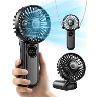 Handheld Fan Foldable Portable Fan with LED Display 2400mAh Battery Operated Mini Hand Held Fan for 