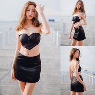Lism Set-007 Aura Glam Satin Co-ord ชุดเซตกระโปรง