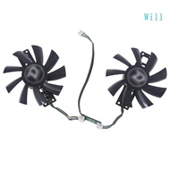 Will 2PCS 87mm Graphics Card Cooling VGA Fan GA91S2H 4Pin 12V 0 35A Cooler Fan