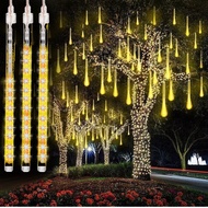LED meteor shower light string outdoor lighting hanging tree colorful meteor shower light Christmas