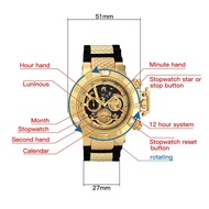 2023 Invicta Multifunction Men Watch Super Rotating Dial Luminous Stopwatch Calendar Chronograph Men Quartz Watches Clock