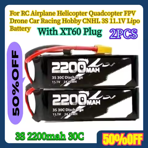 2PCS 3S 2200mah 30C For RC Airplane Helicopter Quadcopter FPV Drone Car Racing Hobby CNHL 3S 11.1V L
