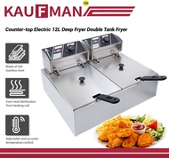 KEITH KITCHEN - Stainless Steel Commercial Electric Double Tank Deep Fryer 2500W 6 Liter