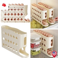 BK-Kitchen Automatic Scrolling Eggs Rack - 4 Floors Ladder Type Slide Eggs Storage Box - Large Capac