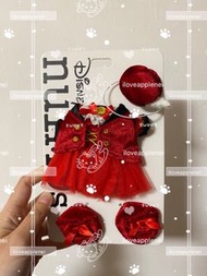 日本 Disney Store nuiMOs女裝 紅金色禮服裙、禮帽和鞋