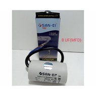 ROUND CABLE CAPACITOR 8uf 450V san ei
