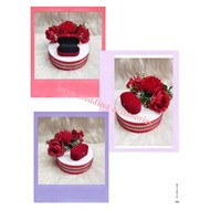 gubahan bekas cincin tunang/risik/nikah(couple ring)-red