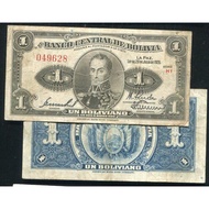 [Collect Ancient Coins Banknotes] BOLIVIA (BOLIVIA), P119, 1bol, 1928 General Appearance F+