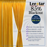 Langsir Naco (1Mx1.3M) Ready Made Curtain!!Siap Jahit Langsir,Langsir RAYA Kain Tebal 80% Blackout (2 IN 1)-G16-Musterd Yellow