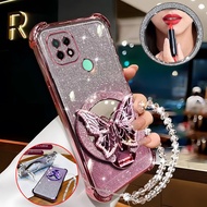 Case for Realme C21Y C25Y c21 phone casing Sparkling powder four corner soft shell anti drop butterf