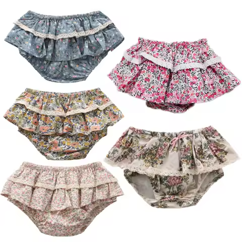Baby Girls Lace Skirt Shorts Toddler Girls Ruffles Shorts kids Summer Pettiskirt Infant baby Floral 
