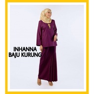 INHANNA Baju Kurung Kedah Polos Magenta With 3 Free Gift