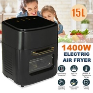 15L Electric Air Fryer Oven Toaster Rotisserie Dehydrator LED Touchscreen Large Chicken Frying Machine Countertop Oven 6 in 1