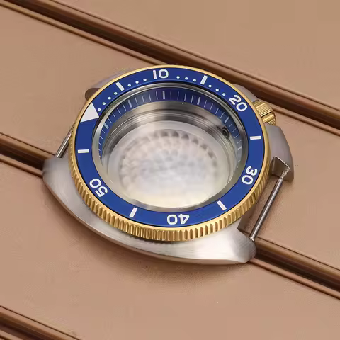 44mm Diver Watch Case Sapphire Glass With Chapter Ring For Turtle Seiko NH34 NH35 NH36/38 4R36 Movem