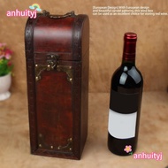 ANHUITYJ Wine Gift Box, 13.78 x 5.31 x 4.72in Lid And Handle Wine Box, Portable Single Bottle Capaci