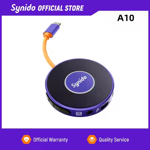 Synido Live Dock A10 Guitar Audio Interface with USB-C 24bit, 48kHz, for DJ Audio Output, Recording 