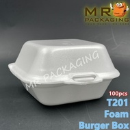 Polystyrene Foam Burger Box [ 100pcs± ] Polistrin -  Polisterin Kotak Burger -  TAGE T201 Foam Food 
