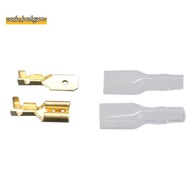 200PCS Female Male Spade Crimp Terminals Sleeve Wire Wrap Connector for 22-16 AWG Car Audio Speaker,