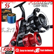 Sougayilang Spinning Fishing Reel - 4BB Carp 4000 Series Wheel, 5.2:1 Gear Ratio Tackle