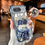 For Pixel 8A/Pixel 8 Pro/Pixel 7/Pixel 7a/Pixel 7 Pro/Pixel 8 Cover 3pcs(Cute rabbit phone Case+Lany