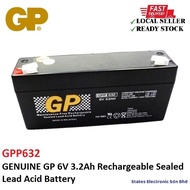 GENUINE GP 6V 3.2Ah Rechargeable Sealed Lead Acid Battery - GPP632
