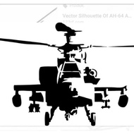 Cool Abstract Apache Airplane Helicopter Sticker