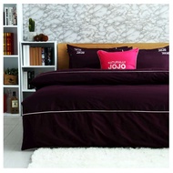 【NATURALLY JOJO】摩達客推薦-素色精梳棉床包組(標準雙人5*6.2尺)/ 葡萄紫/ 標準雙人5*6.2尺