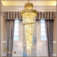 Lampu gantung kristal model panjang modern untuk dekorasi rumah