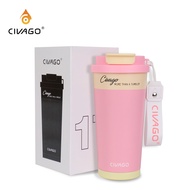 CIVAGO(17oz)แก้วกาแฟสแตนเลสพร้อมฝาปิดแบบ 2 ชั้น ยกดื่มได้เหมาะสำหรับเก็บเครื่องดื่มร้อนและเย็น