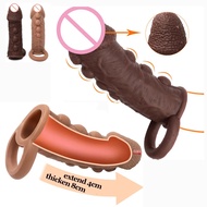 MKOLPOIKJH Silicone Penis Extender Condoms Male Penis Enlargement Sleeves Reusable Condom Delay Ejaculation Cock Rings Sex Toys For Couples condom