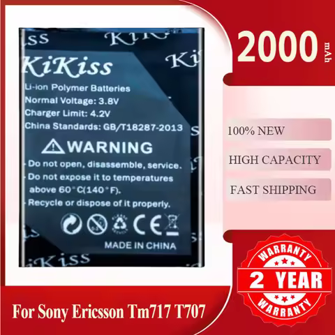 KiKiss BST-39 2000mAh Mobile Phone Battery For Sony Ericsson TM717 T707 W380 W380a W518 W518a W908c 
