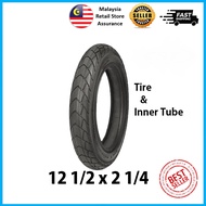 12 1/2 X 2 1/4 Tayar Tubeless Tire 12 Inch for DYU Fiido Electric Scooter Ebike Tyre 12.5 inch Skute
