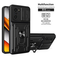 For xiaomi poco f3 case slide card camera armor phone case for pocophone little poco f3 f 3 pocof3 f