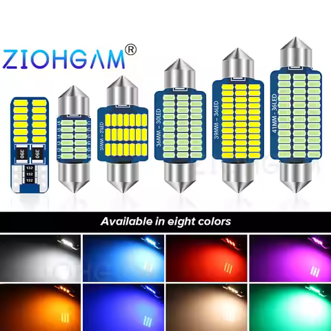 ZIOHGAM 2PCS C5W C10W Festoon Car Interior Light Led 31 mm 28mm 31mm 36mm 39mm 41mm T10 W5W BA9S T4W