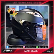 YEMA Helmets 627 [MATT BLACK] Double Visor