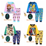 [SG SELLER] Cuddle Me kids Glow in the Dark Pyjamas sleepwear children girls boys naruto frozen spiderman pokemon