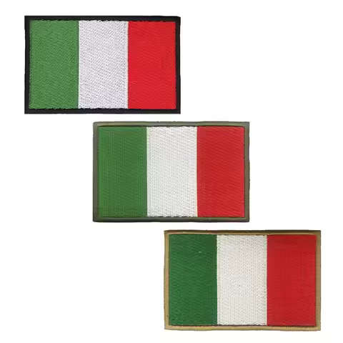 1PC Italian Flag Italy Armband Embroidered Patch Hook & Loop Or Iron On Embroidery Badge Cloth Milit