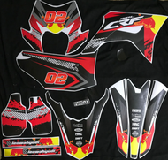 DECAL STIKER CRF 150L DEKAL VARIASI STRIPING CUSTOM FULLBODY REDBULL HITAM MERAH