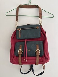Salad 真皮 背囊仔 Mini Genuine Leather Backpack 可手抽 上膊 背咩 多格 連塵袋 二手 有使用痕跡 不合完美主義者 $250 元朗交收 或 順豐到付