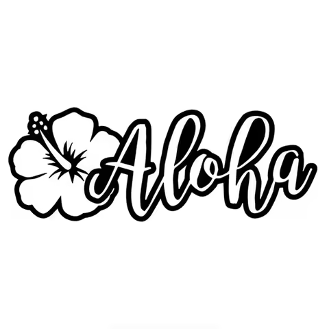 Creative Hibiscus Flower Aloha Hawaiian Car Sticker Accessories Vinyl PVC 15cm*6cm Motorcycle Car St