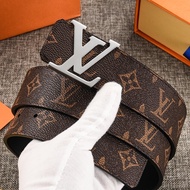 Lv New Style Plaid Fashion Retro Belt Casual Durable Trendy All-Match Belt Men's Pants Belt AK