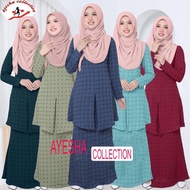 BAJU KURUNG MATERIAL EMBROIDERY COTTON TWO TONE  MODEN BAJU