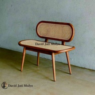 Oval Rattan Backrest Bench