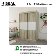 2 Door Sliding Wardrobe Almari Slide Almari Berkualiti Almari Baju Almari Pakaian Almari Bilik