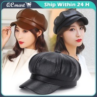 Women PU Leather Berets Cap Hat Black Red Outdoor Female Autumn Winter Casual Lady Cap Hat for Women